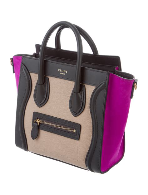 celine tricolor nano luggage bag|celine large phantom luggage tote.